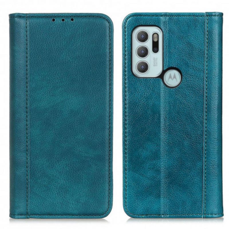 θηκη κινητου Moto G60S Θήκη Flip Έκδοση Litchi Split Leather