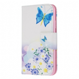 δερματινη θηκη iPhone 11 Ζωγραφισμένες Πεταλούδες Και Λουλούδια