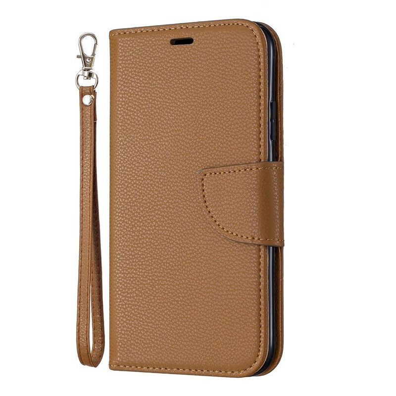 Κάλυμμα iPhone 11 με κορδονι Έγχρωμο Δερμάτινο Εφέ Litchi Με Λουράκι