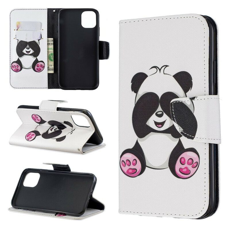 Θήκη Flip iPhone 11 Panda Fun