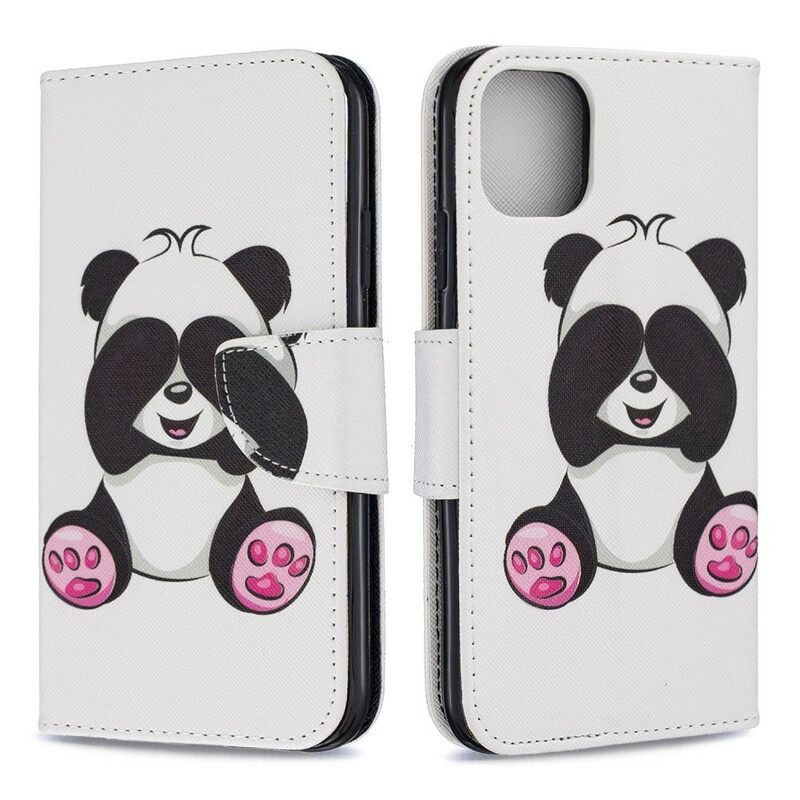 Θήκη Flip iPhone 11 Panda Fun