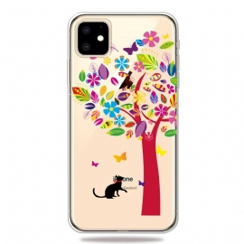 Θήκη iPhone 11 Γάτα Κάτω Από Το Χρωματιστό Δέντρο