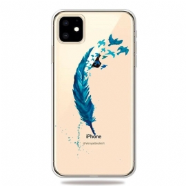 θηκη κινητου iPhone 11 Όμορφο Μπλε Φτερό