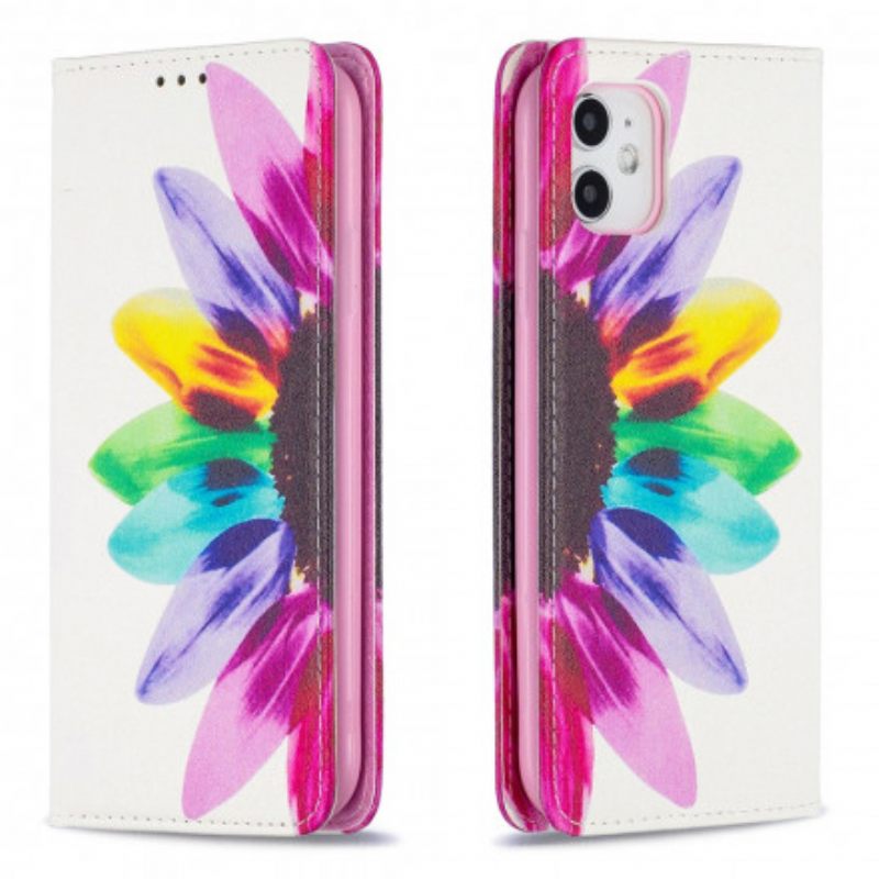 θηκη κινητου iPhone 11 Θήκη Flip Λουλούδι Ακουαρέλας