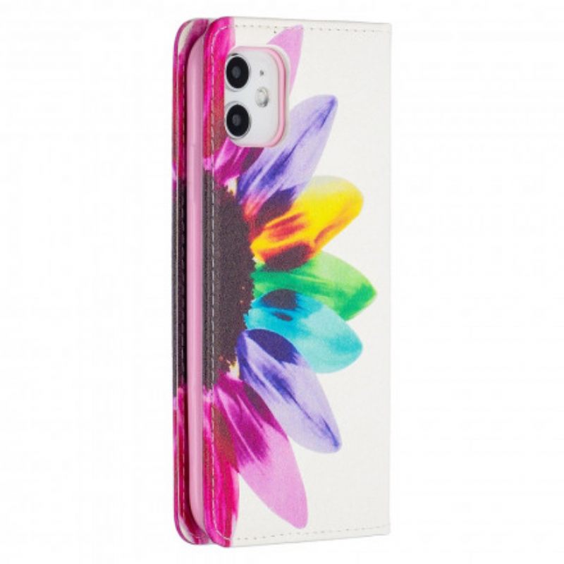 θηκη κινητου iPhone 11 Θήκη Flip Λουλούδι Ακουαρέλας