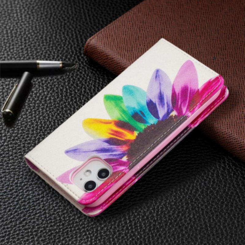 θηκη κινητου iPhone 11 Θήκη Flip Λουλούδι Ακουαρέλας