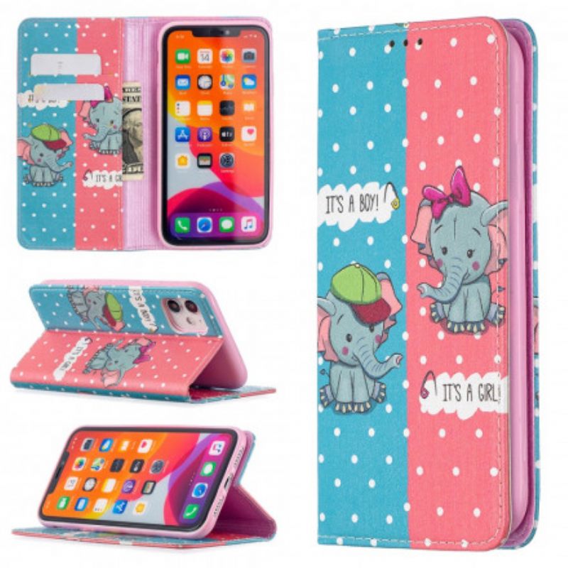 θηκη κινητου iPhone 11 Θήκη Flip Μωρά Ελέφαντα