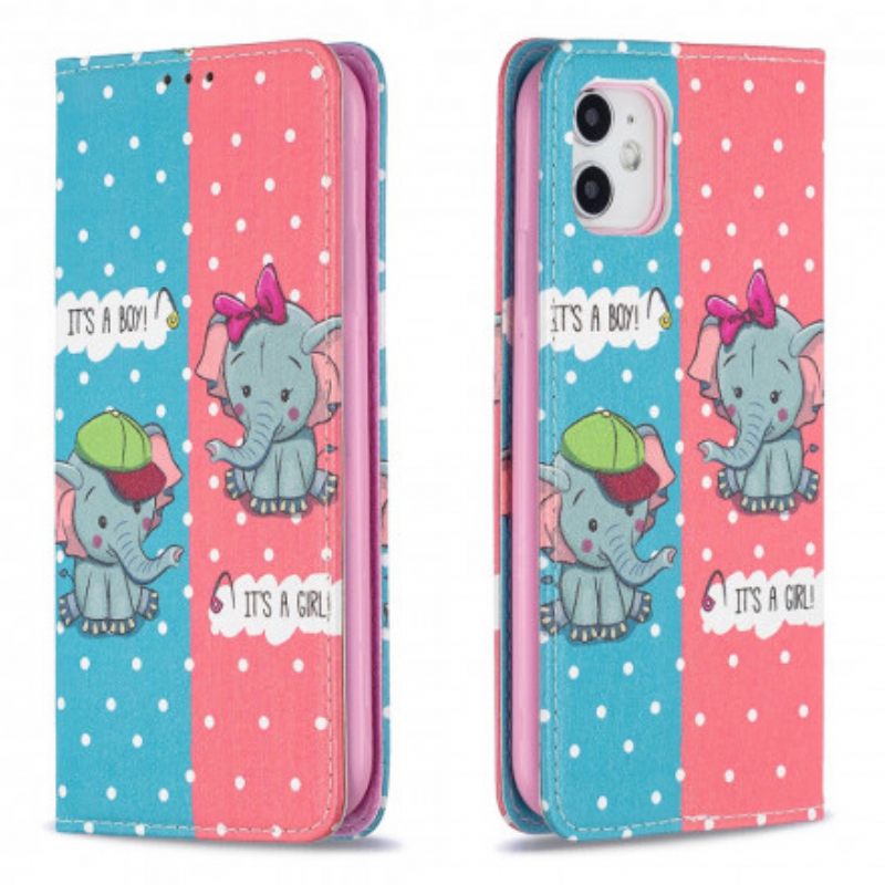 θηκη κινητου iPhone 11 Θήκη Flip Μωρά Ελέφαντα