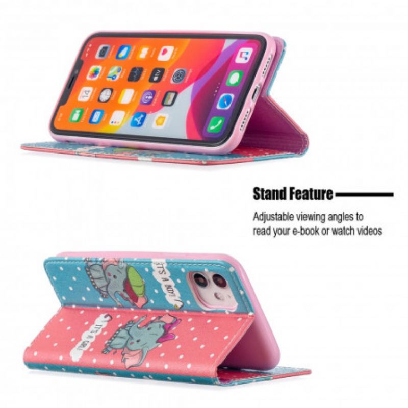 θηκη κινητου iPhone 11 Θήκη Flip Μωρά Ελέφαντα