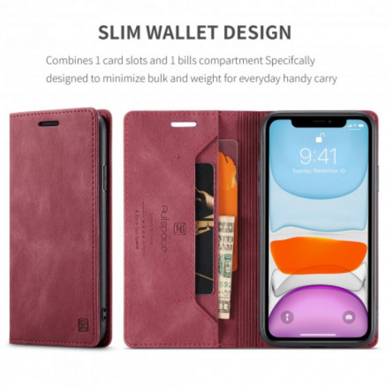 θηκη κινητου iPhone 11 Θήκη Flip Τεχνολογία Rfid Εφέ Δέρματος
