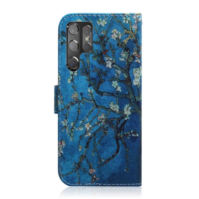 δερματινη θηκη Samsung Galaxy S22 Ultra 5G Κλαδί Ανθισμένου Δέντρου