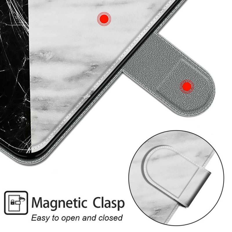 Κάλυμμα Samsung Galaxy S22 Ultra 5G Marble Elegance Με Λουράκι