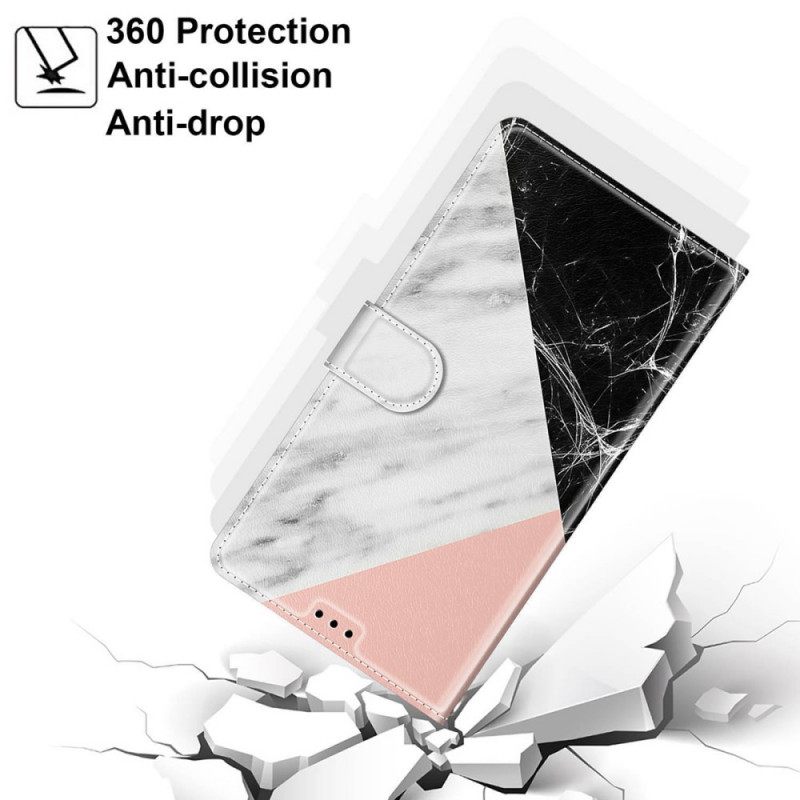 Κάλυμμα Samsung Galaxy S22 Ultra 5G Marble Elegance Με Λουράκι
