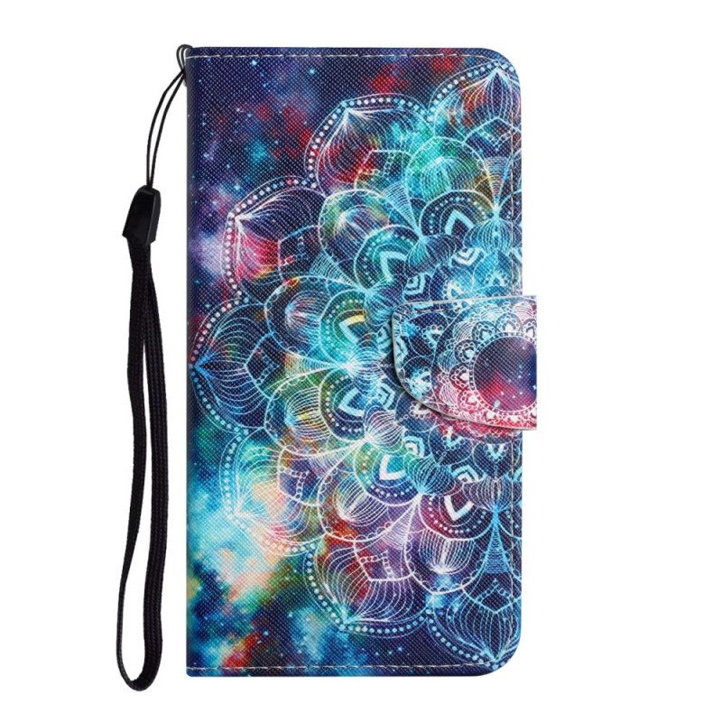 Κάλυμμα Samsung Galaxy S22 Ultra 5G με κορδονι Flashy Half Mandala Με Λουράκι
