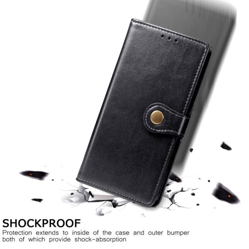 Κάλυμμα Samsung Galaxy S22 Ultra 5G Συνθετικό Δέρμα Και Vintage Κούμπωμα