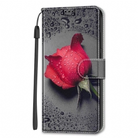 Κάλυμμα Samsung Galaxy S22 Ultra 5G Τριαντάφυλλα Με Λουράκι