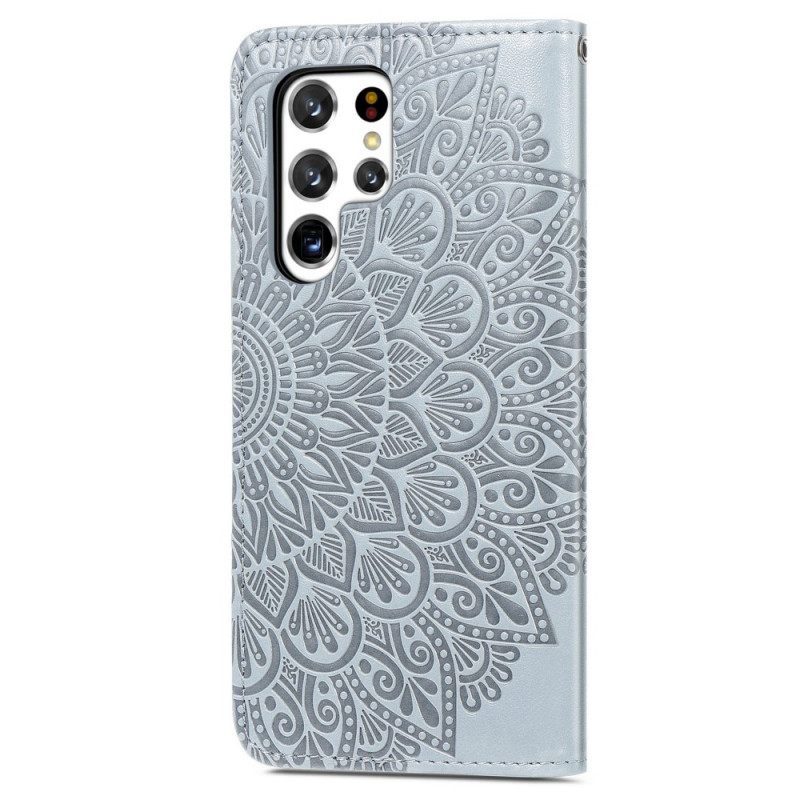 Θήκη Flip Samsung Galaxy S22 Ultra 5G Φύλλα Φυλής