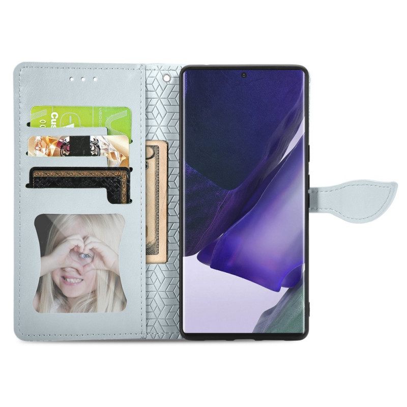 Θήκη Flip Samsung Galaxy S22 Ultra 5G Φύλλα Φυλής