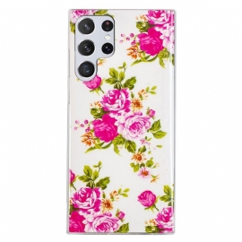 Θήκη Samsung Galaxy S22 Ultra 5G Φθορίζοντα Λουλούδια Ελευθερίας