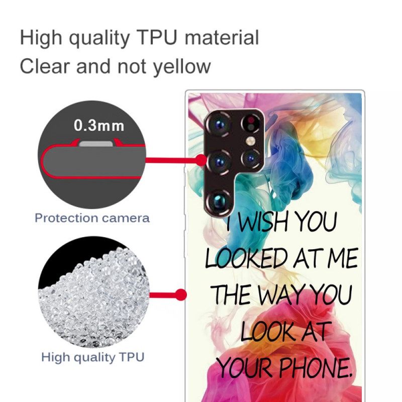 Θήκη Samsung Galaxy S22 Ultra 5G Μακάρι Να Με Κοιτούσες