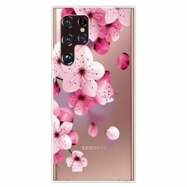 Θήκη Samsung Galaxy S22 Ultra 5G Μικρά Ροζ Λουλούδια