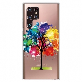 Θήκη Samsung Galaxy S22 Ultra 5G Χωρίς Ραφή Ακουαρέλα Δέντρο