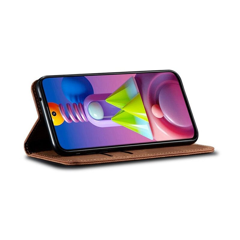 θηκη κινητου Samsung Galaxy M51 Θήκη Flip Τζιν Ύφασμα