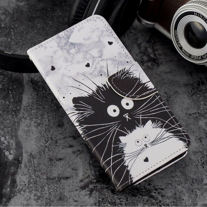 Κάλυμμα Huawei Y7 2018 / Honor 7C με κορδονι Έκπληκτες Γάτες Με Λουράκι