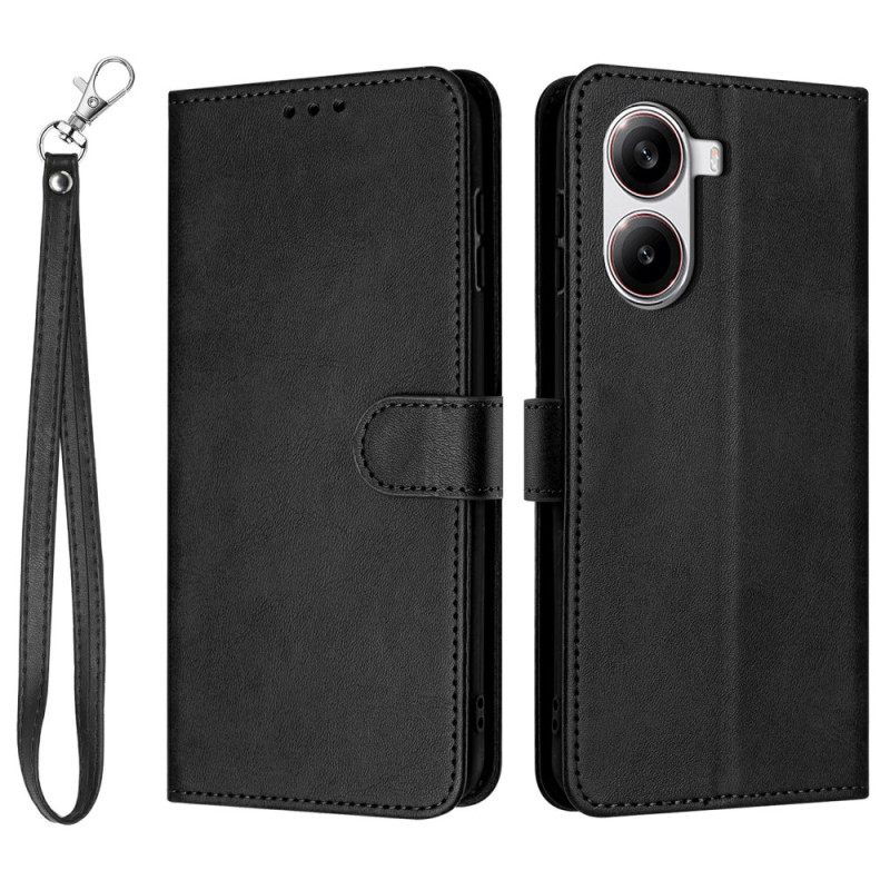 Δερματινη Θηκη Poco X7 Pro 5g Δερμάτινο Εφέ Με Λουράκι