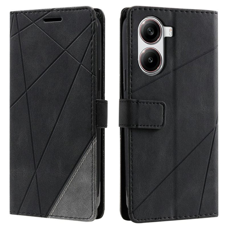 Δερματινη Θηκη Poco X7 Pro 5g Δίχρωμες Γεωμετρικές Γραμμές