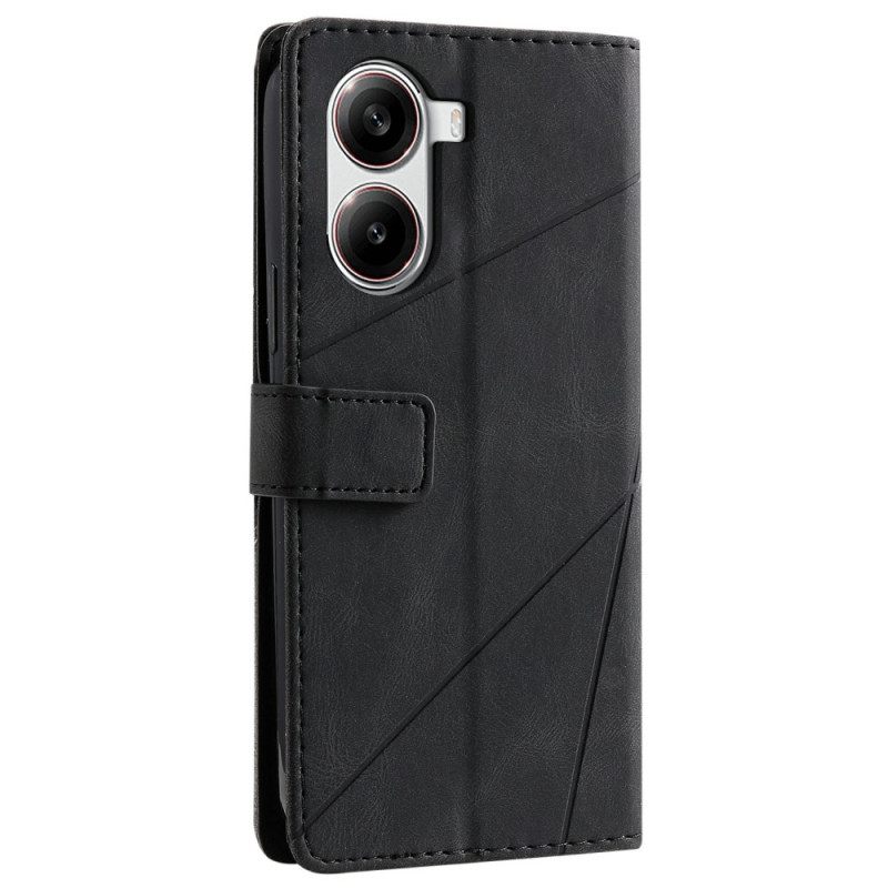 Δερματινη Θηκη Poco X7 Pro 5g Δίχρωμες Γεωμετρικές Γραμμές