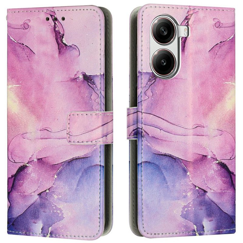 Δερματινη Θηκη Poco X7 Pro 5g Εφέ Μαρμάρου Με Λουράκι