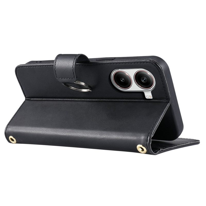 Δερματινη Θηκη Poco X7 Pro 5g Καπιτονέ Σχέδιο Με Κορδόνι Και Ιμάντα Ώμου