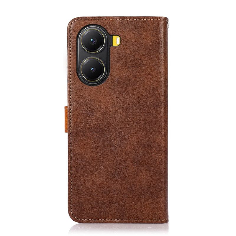 Δερματινη Θηκη Poco X7 Pro 5g Khazneh Χρυσό Κούμπωμα