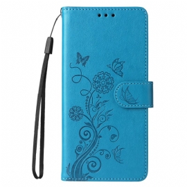 Δερματινη Θηκη Poco X7 Pro 5g Κορδόνι Με Λουλούδια