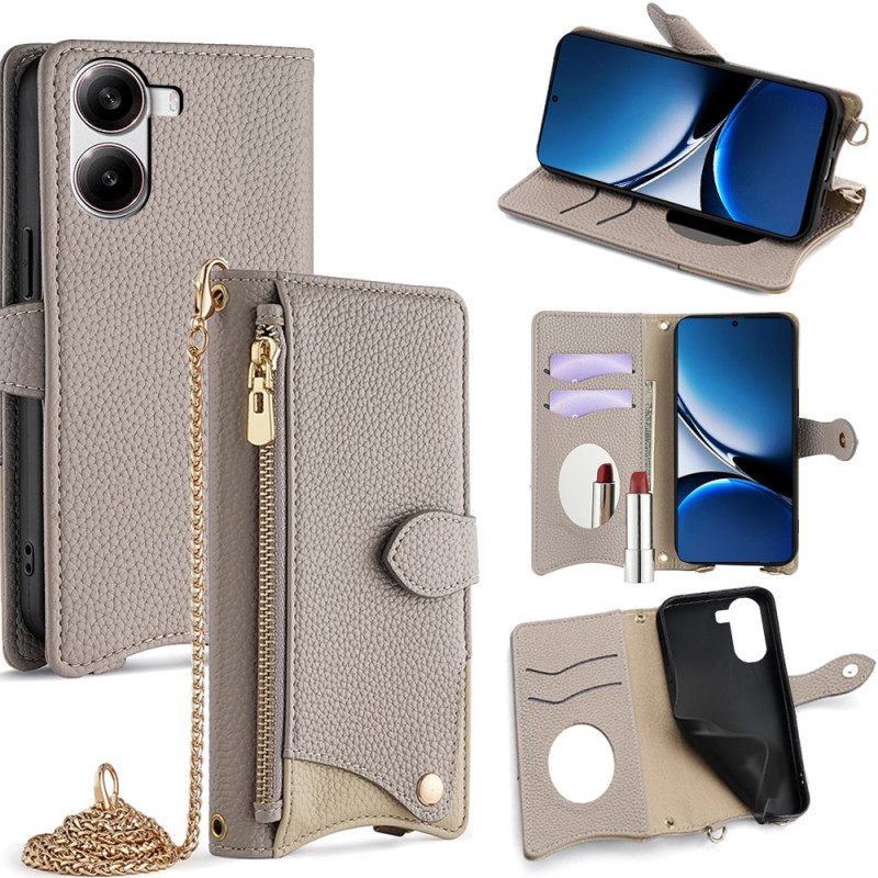 Δερματινη Θηκη Poco X7 Pro 5g Πορτοφόλι Με Αλυσίδα Σιλικόνης