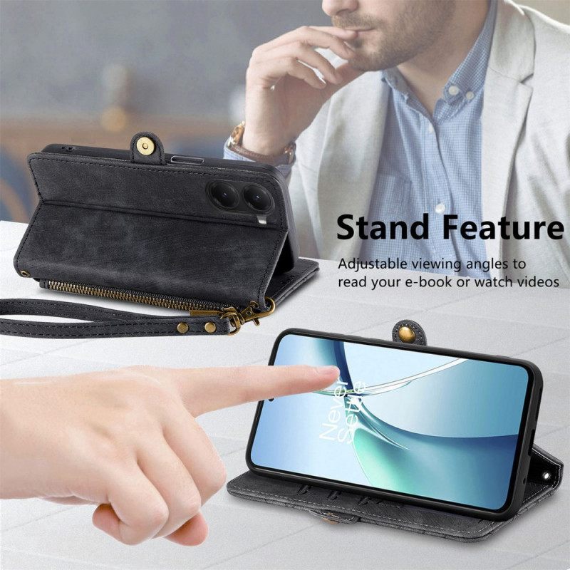 Δερματινη Θηκη Poco X7 Pro 5g Πορτοφόλι Με Γεωμετρικές Γραμμές Σιλικόνης