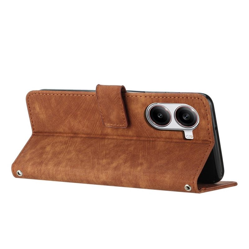 Δερματινη Θηκη Poco X7 Pro 5g Σουέτ Εφέ Με Ρίγες