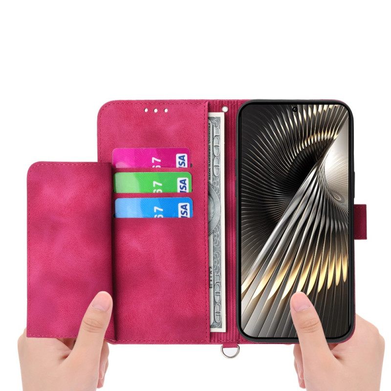 Lederhüllen Poco X7 Pro 5g Blumenmuster Mit Riemen Und Schultergurt