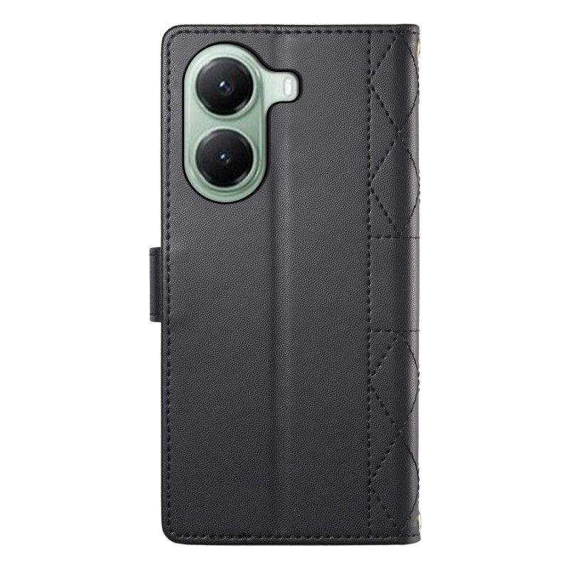 Lederhüllen Poco X7 Pro 5g Gesteppt Mit Riemen Und Schultergurt