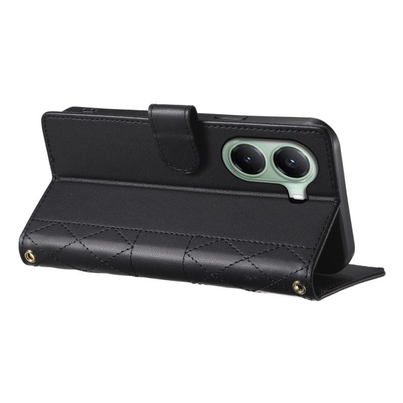 Lederhüllen Poco X7 Pro 5g Gesteppt Mit Riemen Und Schultergurt