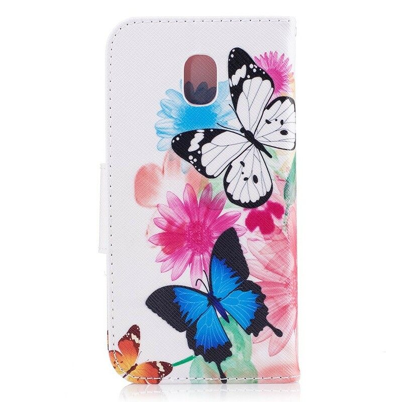 Κάλυμμα Samsung Galaxy J7 2017 Ζωγραφισμένες Πεταλούδες Και Λουλούδια