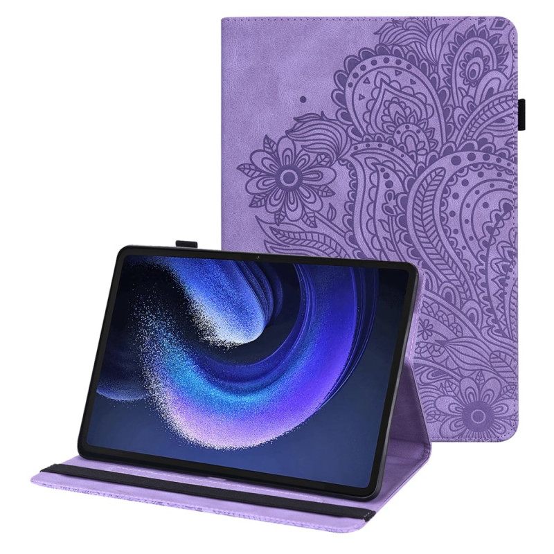 Δερματινη Θηκη Xiaomi Pad 6 Δερμάτινο Εφέ Λουλουδιών