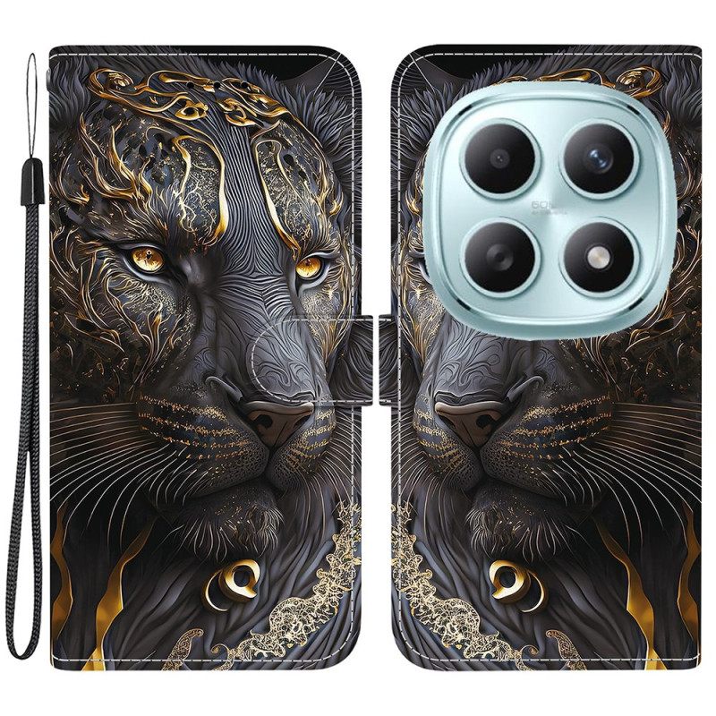 Δερματινη Θηκη Xiaomi Redmi Note 15 5g Λιοντάρι Χρυσό