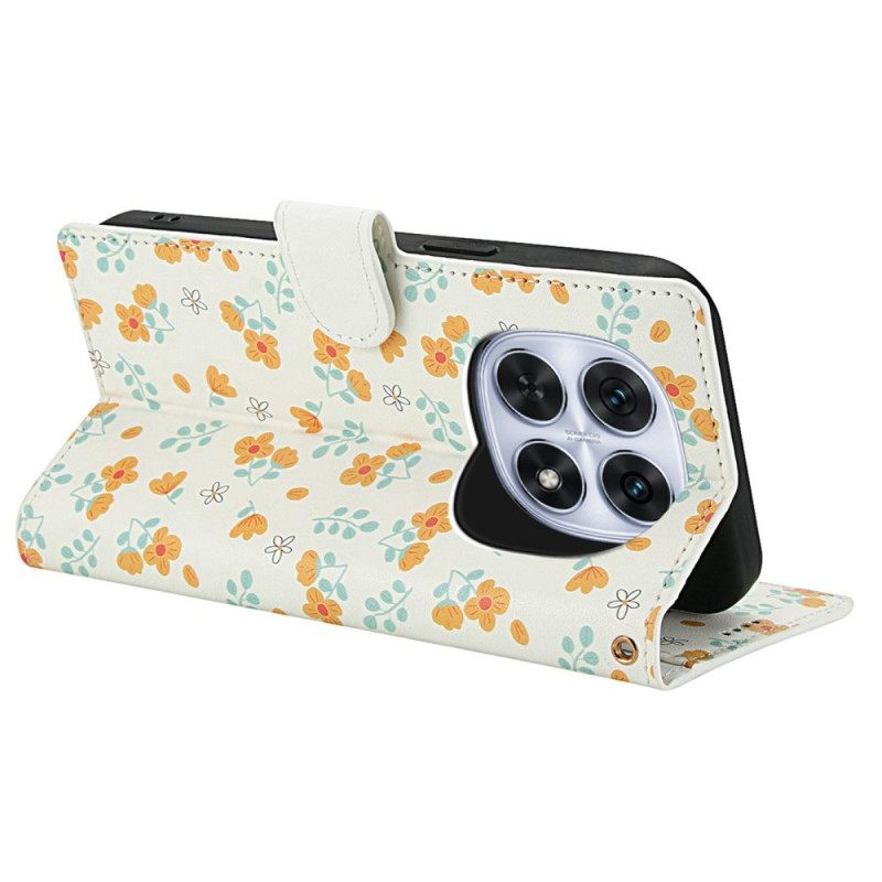 Δερματινη Θηκη Xiaomi Redmi Note 15 5g Λουλουδάτο Λουράκι