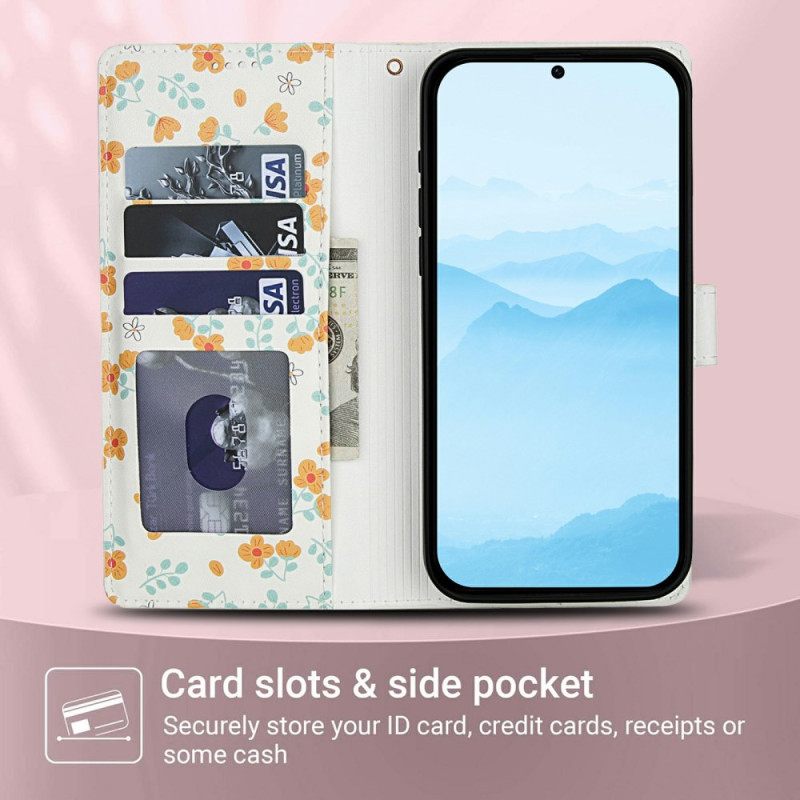 Δερματινη Θηκη Xiaomi Redmi Note 15 5g Λουλουδάτο Λουράκι