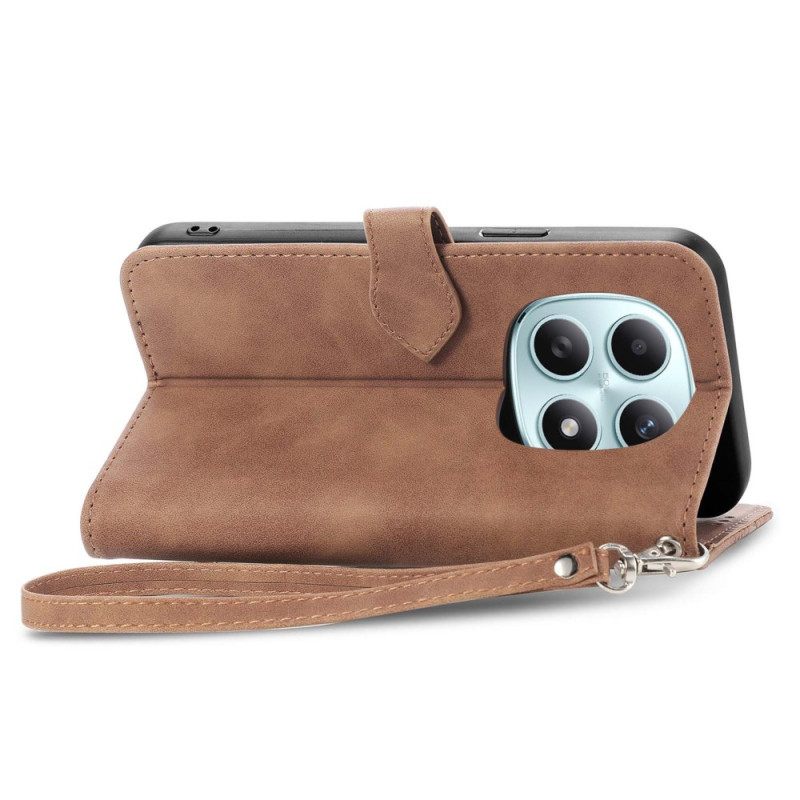 Δερματινη Θηκη Xiaomi Redmi Note 15 5g Λουλουδάτο Λουράκι Δαντέλας Σιλικόνης