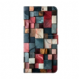 Δερματινη Θηκη Xiaomi Redmi Note 15 5g Με Πτυσσόμενη Βάση - Πολύχρωμο Σχέδιο Με Τούβλα