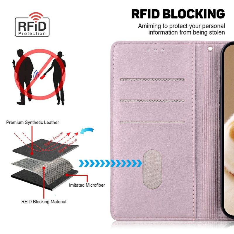 Δερματινη Θηκη Xiaomi Redmi Note 15 5g Rfid Blocking Και Μοτίβο Γατάκι