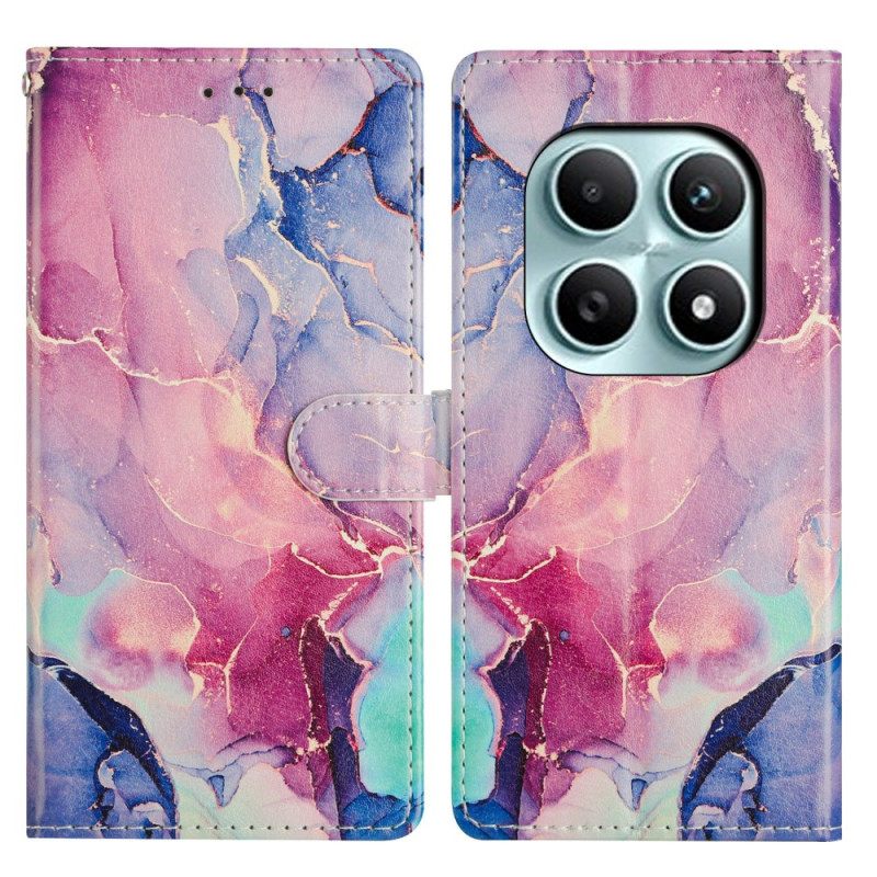 Δερματινη Θηκη Xiaomi Redmi Note 15 5g Ροζ Και Πράσινο Μάρμαρο